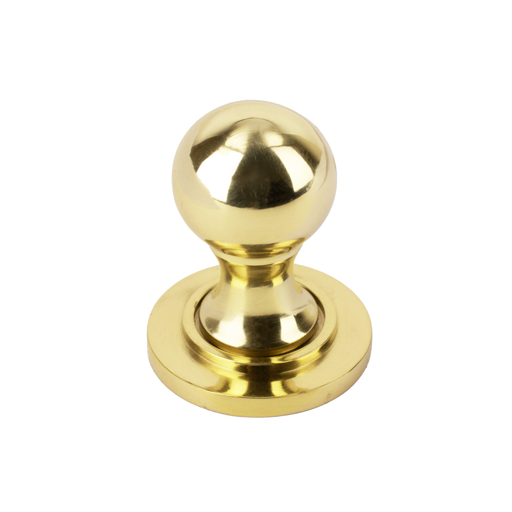 Sash Heritage Window Ball Shutter Knob - Polished Brass